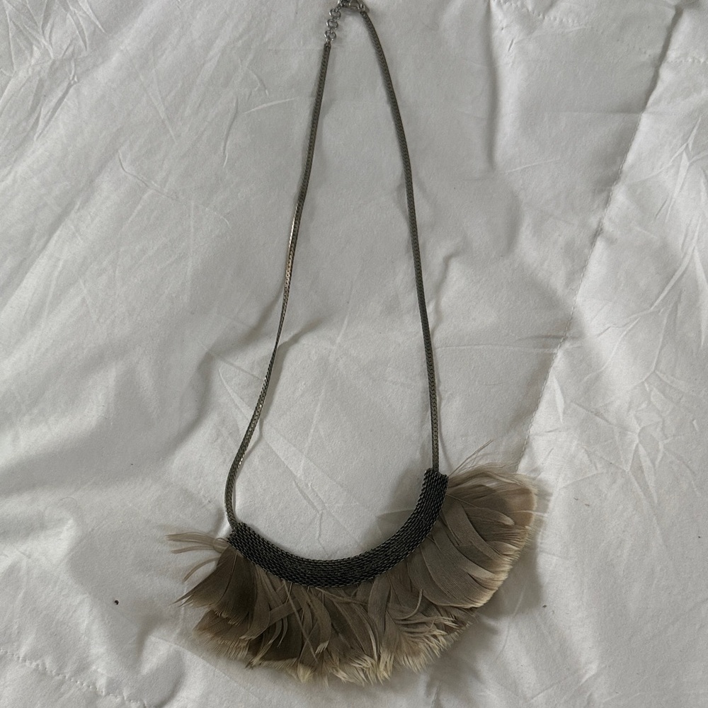 Serefina Feather Statement Necklace - image 1